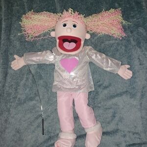 25" Kimmie, Pink Girl, Full Body, Ventriloquist Style Puppet-Silly Puppets